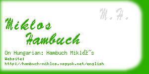 miklos hambuch business card